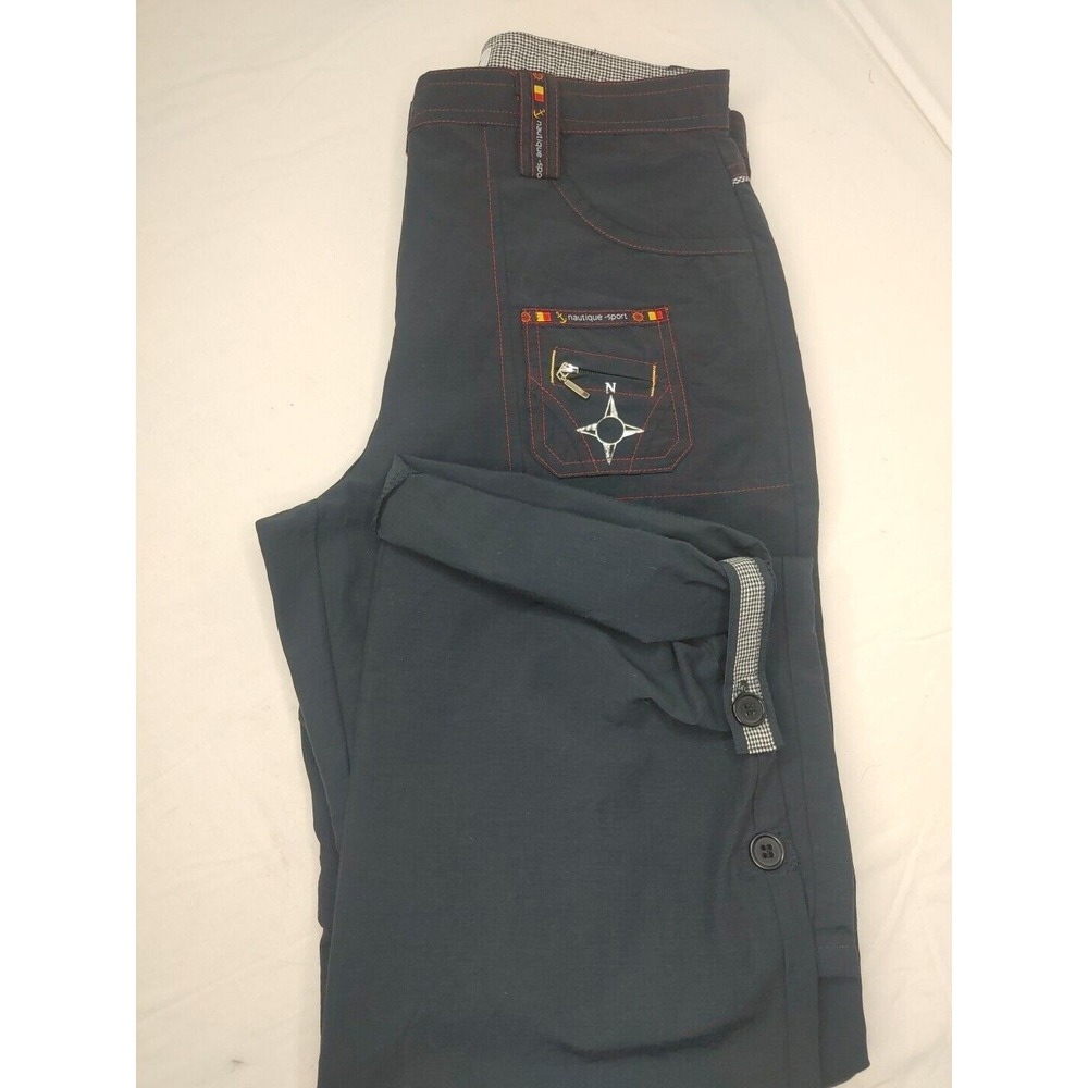 3 In 1 Cargo Pants Shorts Capri Womens Sz 7 Convertible Zip Off Blue Hiking